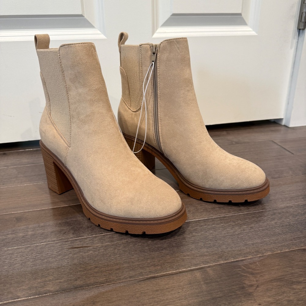 Altar'd State Rachel Booties Rapid Sand Block Heel Ankle Boots Size 10 - Picture 2 of 12